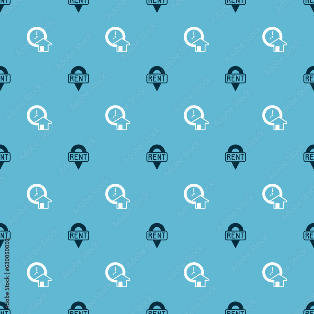 Aufkleber set location key and time is money on seamless pattern. vector