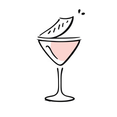 coctail vector illustration doodle line art