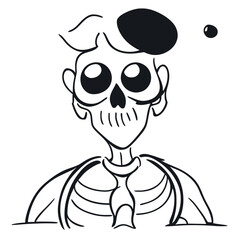 skeleton vector illustration doodle line art