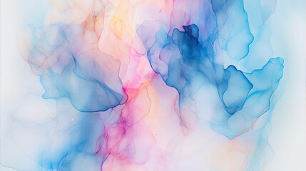 Elegant alcohol ink horizontal background in blue and pink colors. For covers, wallpapers, branding, greeting cards, invitations, social media and other stylish projects.