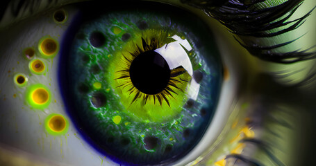 Close up clown eye for creepy wallpaper