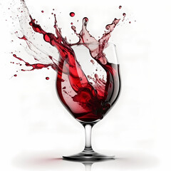 Red wine splash in motion for beautiful brush concept