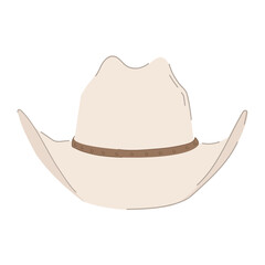 Cute cartoon style cowboy hat. Flat vector illustration.