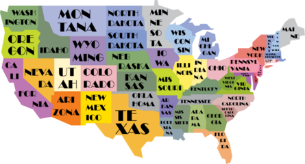 outline drawing of usa map.