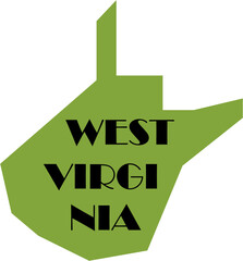 outline drawing of west virginia state map.