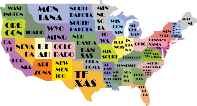 outline drawing of usa map.