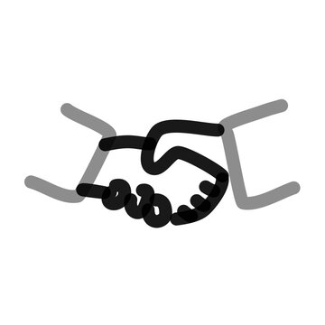 handshake, simple line art doodle