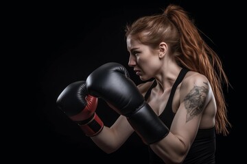 woman with boxing gloves