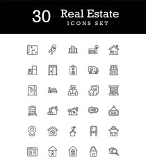 Real estate icons set design with white background stock illustration