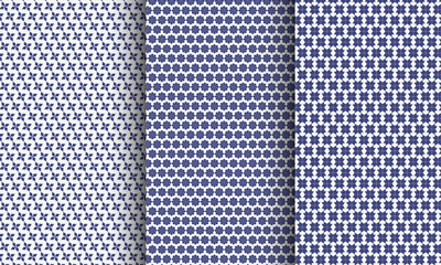 Collection of art deco seamless geometric ornamental vector abstract circle patterns. 