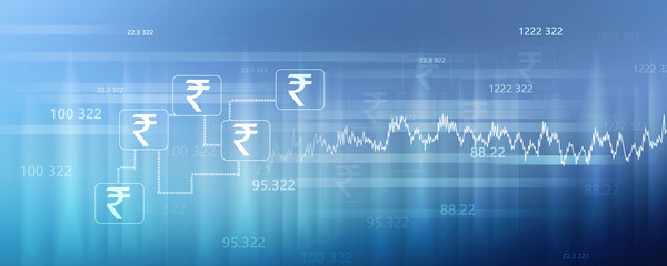 Fototapeta premium 2D illustration Rupee currency sign