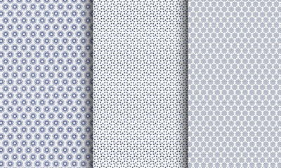 Collection of art deco seamless geometric ornamental vector abstract circle patterns. 