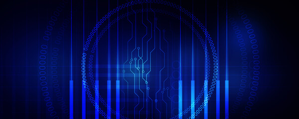 2d illustration Abstract futuristic electronic circuit technology background