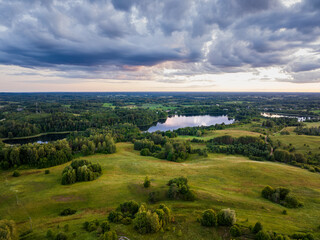 Obraz premium Next to Jazinks lake.Landscape, Latvia, in the countryside of Latgale.