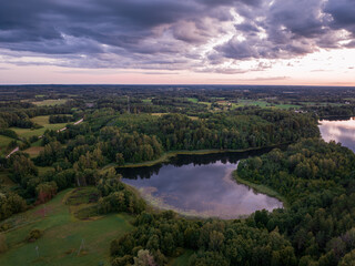 Fototapeta premium Next to Jazinks lake.Landscape, Latvia, in the countryside of Latgale.