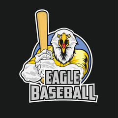 baseball logo eagle vector art illustration design
