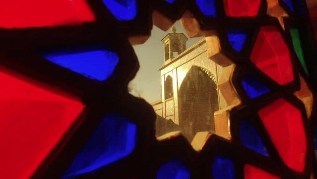 Coloured Glass Windows In Nasir Ol Molk Pink Mosque Shiraz Iran