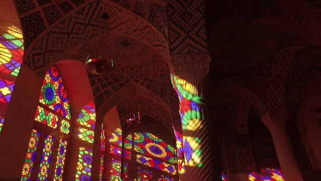 Prayer Hall Of Nasir Ol Molk Pink Mosque Shiraz Iran