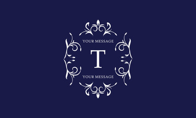 Stylish and elegant monogram design template with letter T. Vector illustration.