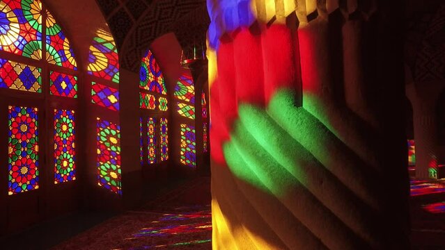Prayer Hall Of Nasir Ol Molk Pink Mosque Shiraz Iran