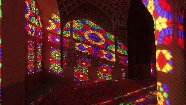 Prayer Hall Of Nasir Ol Molk Pink Mosque Shiraz Iran