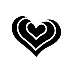 heart symbol love glyph icon vector. heart symbol love sign. isolated symbol illustration