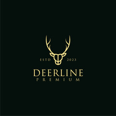 
Line art deer head illustration logo. Luxury logo