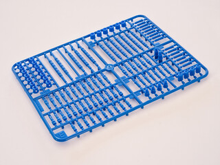 Plastic constructor parts set manufactured using injection molding technique