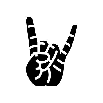rock and roll retro music glyph icon vector. rock and roll retro music sign. isolated symbol illustration