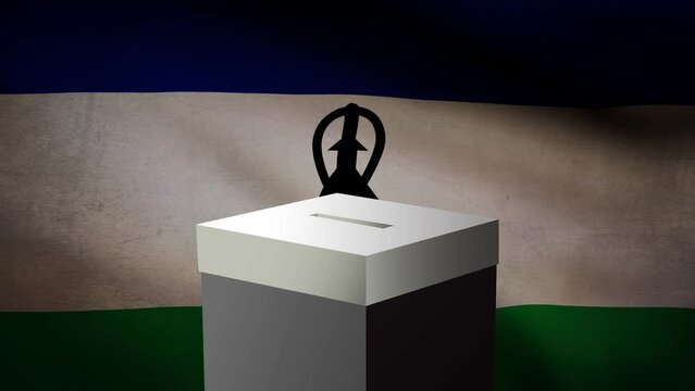 Casting vote into the ballot box during Lesotho election