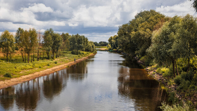 The oxbows of the Pripyat River in Belarusian Polissya. Photograph of rabaks in the city of Turov. Belarus
