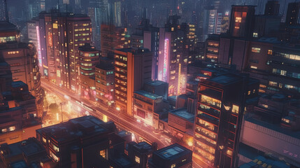 Obraz premium city at night created with generative ai