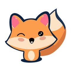 fox fox kawaii cute vector illustration