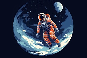 Astronaut floating in space, Cryptocurrency, Colorful Astronaut