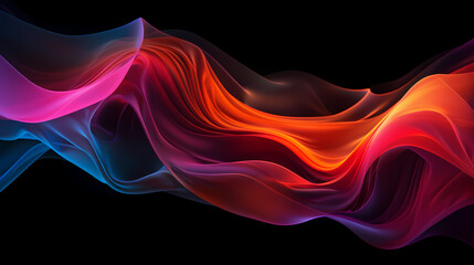 Abstract 3d colorful background with waves. Generative AI