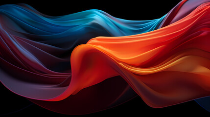 Abstract 3d colorful background with waves. Generative AI