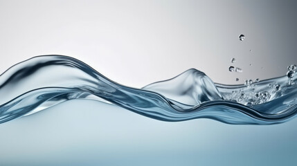 A Minimalistic Dance of Light and Shadow on a Gentle Stream of Water, water splash isolated on white