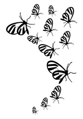 Butterfly silhouette. Clipart vector isolated on white background