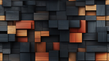 Modern Black Tan Planks Wall, AI generated