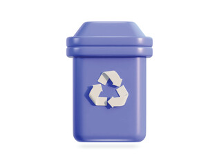 3d recycle and trash bin icon vector illustration