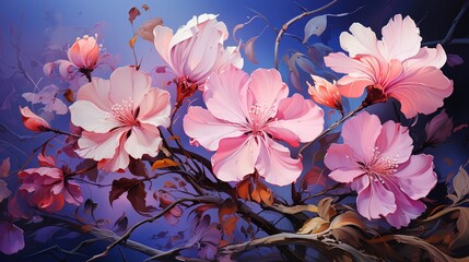 Beautiful Flowers Oil Painting.