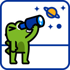 Alligator is looking to the outer space 