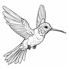 Fototapeta premium coloring book for children with birds, coloring with felt-tip pens and pencils on the theme of ornithology. The development of fine motor skills in children. Generative AI