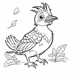 Obraz premium coloring book for children with birds, coloring with felt-tip pens and pencils on the theme of ornithology. The development of fine motor skills in children. Generative AI