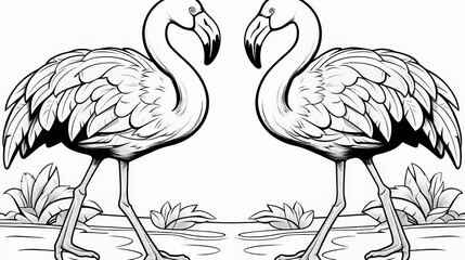 Obraz premium coloring book for children with birds, coloring with felt-tip pens and pencils on the theme of ornithology. The development of fine motor skills in children. Generative AI