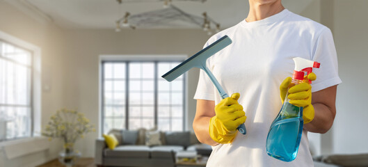 The concept of cleaning and washing windows in houses.