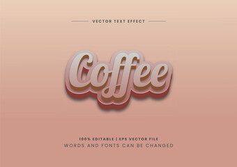 Coffee 3d Text Effect Editable Vector Design