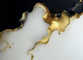fluid background marble texture alcohol ink black and gold1