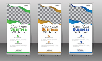 Modern roll up banner template, Corporate roll up banner design template