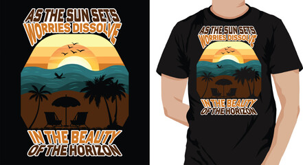 Vintage retro nature holiday, summer vacation, badge patch graphic illustration vector art print seaside, beach sunset t-shirt design, background, poster, banner, travel to California, Los Angeles